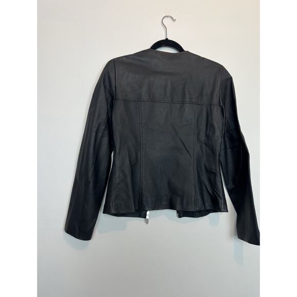 Vintage Newport News womens leather zip up jacket biker moto y2k 90s SM - Picture 7 of 8